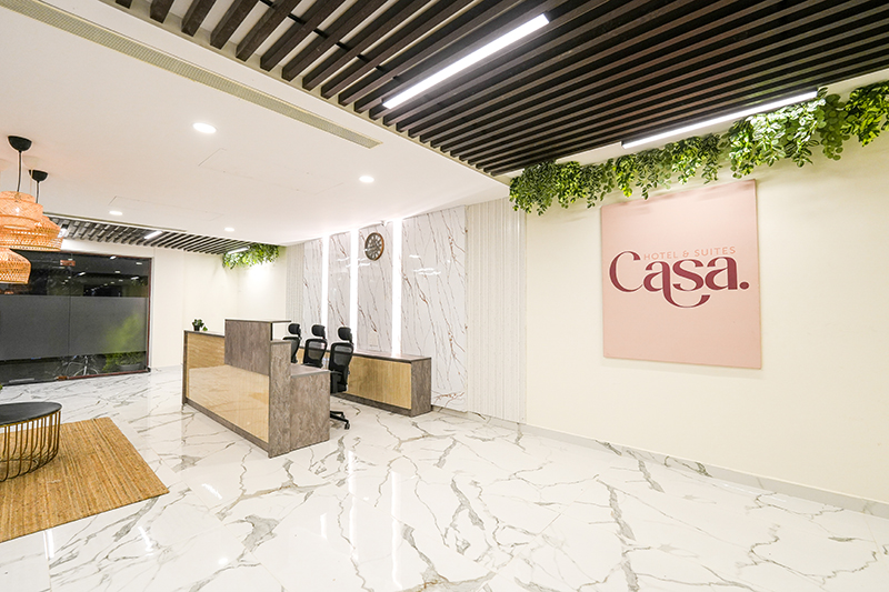 casa-reception-5 Modern hotel reception lobby Casa Hotel & Suites