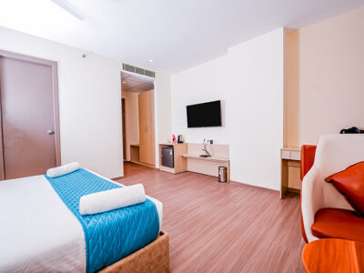 Comfortable suite room with king size bed at Casa Hotel Hyderabad